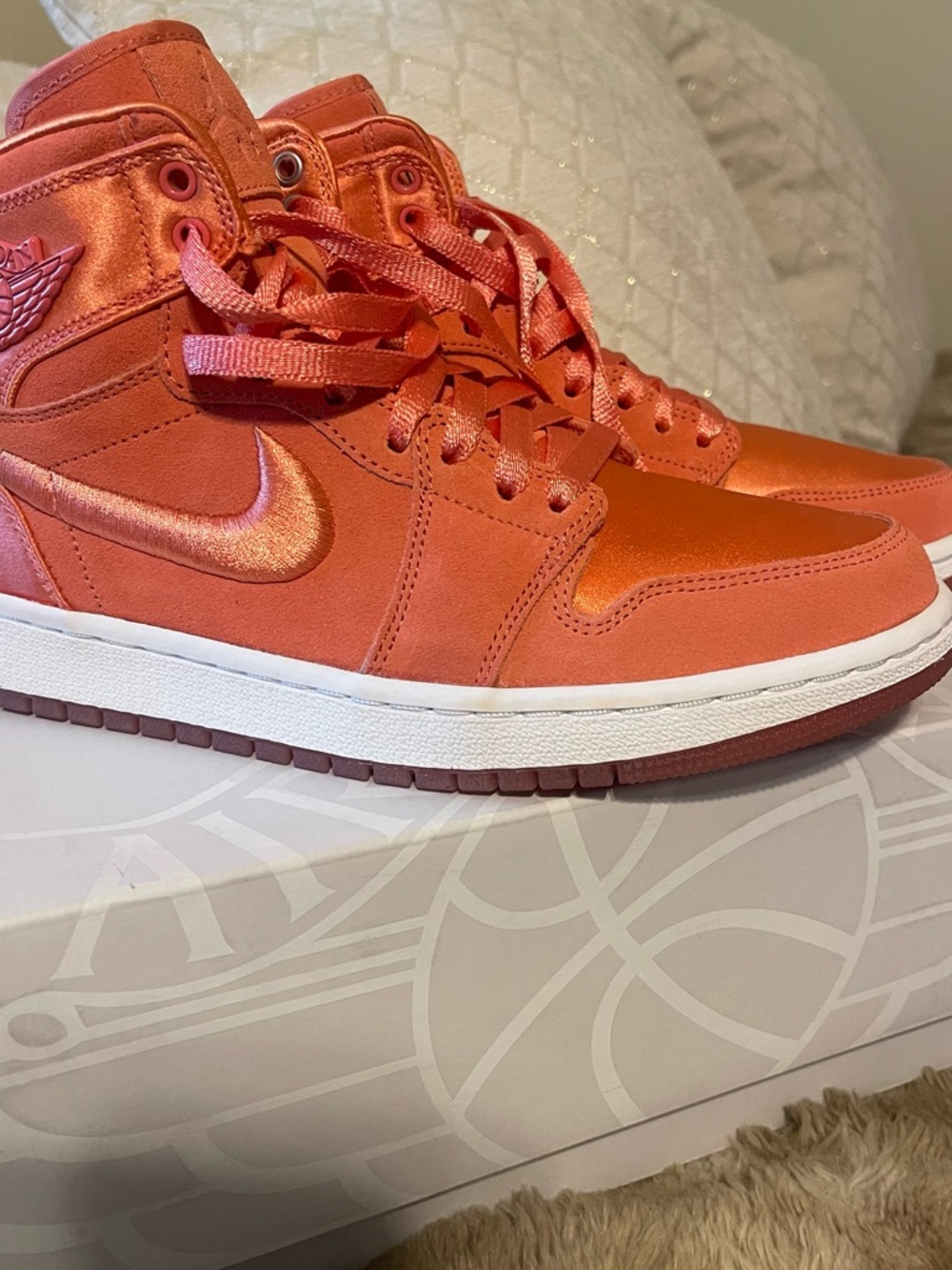 Jordan Women's Orange High-Top Sneakers